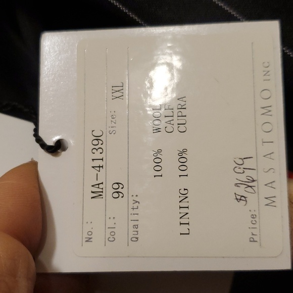 Sz XXL Japanese NWT $2699 Masatomo wool with leather panels pinstripes jacket - Picture 3 of 11